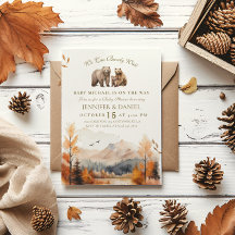 Aventure d'ours Montagnes d'automne Fête prénatale
