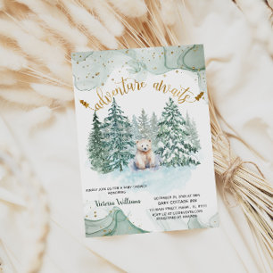Invitation Aventure d'ours polaire en attente pour une Baby S