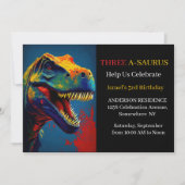 Invitation Aventure du dinosaure bleu (Devant)