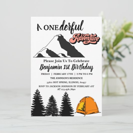 Invitation  Aventure en cours Première fête d'anniversaire (Debout devant)