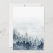 Invitation Aventure en forêt Baby Shower aquarelle bleu vert (Dos)