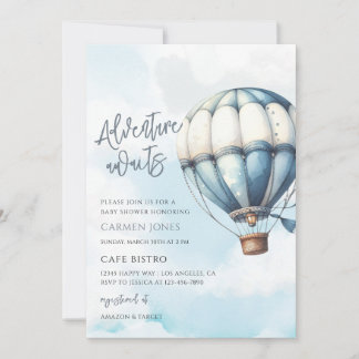 Invitation Aventure en Montgolfière pour la Fête de Bébé