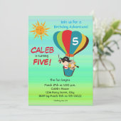 Invitation Aventure en montgolfière vintage pour l'anniversai (Debout devant)