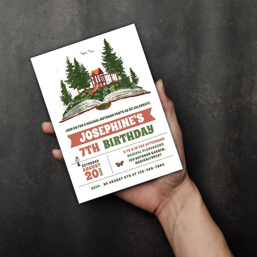 Invitation Aventure en plein air fête d'anniversaire