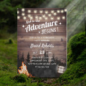 Invitation Aventure Forêt rustique feu de forêt Lanterne retr