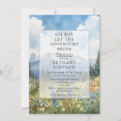 Invitation Aventure Garçon Montagne Photo Code QR Baby Shower (Devant)
