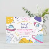 Invitation Aventure hors de l'espace fête d'anniversaire (Debout devant)