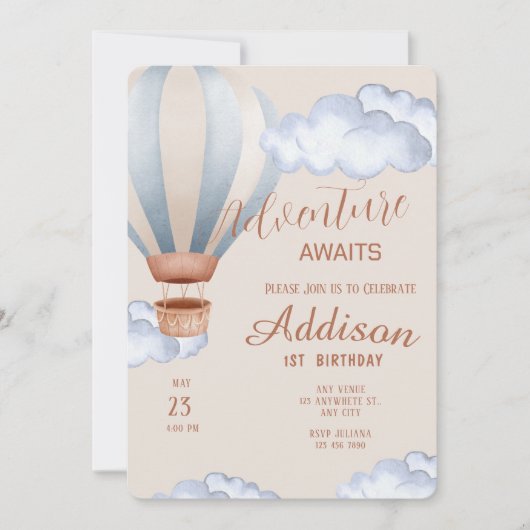 Invitation Aventure Joueuse 1er fête d'anniversaire (Devant)