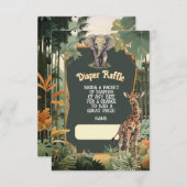 Invitation Aventure Jungle Animaux Douche Déchets Raffle (Devant / Derrière)