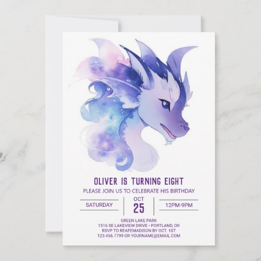 Invitation Aventure mythique dévoilée : Anniversaire du drago (Devant)