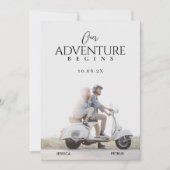 Invitation Aventure photo de mariage moderne  (Devant)