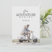 Invitation Aventure photo de mariage moderne  (Debout devant)