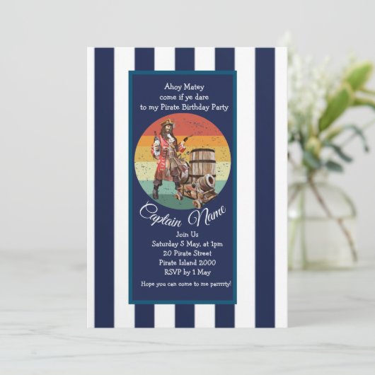 Invitation Aventure Pirate (Debout devant)