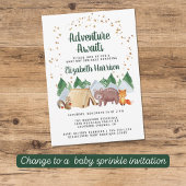 Invitation Aventure Rustique des Animaux de la Forêt Baby Sho