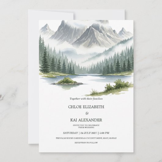 Invitation Aventure Rustique en Perspective Mariage dans un P (Devant)