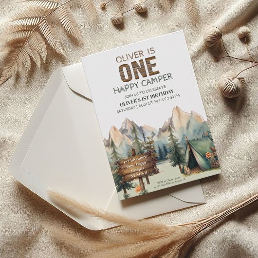 Invitation Aventure Rustique Joyeux Anniversaire Premier Camp