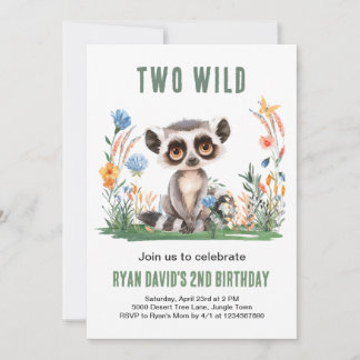 Invitation Aventure Sauvage Singe Safari 2e Anniversaire