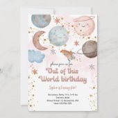 Invitation Aventure spatiale d'anniversaire pour enfants hors (Devant)