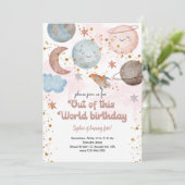 Invitation Aventure spatiale d'anniversaire pour enfants hors (Debout devant)