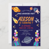 Invitation Aventure spatiale Fête d'anniversaire (Devant)