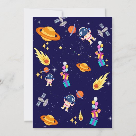 Invitation Aventure spatiale Fête d'anniversaire (Dos)