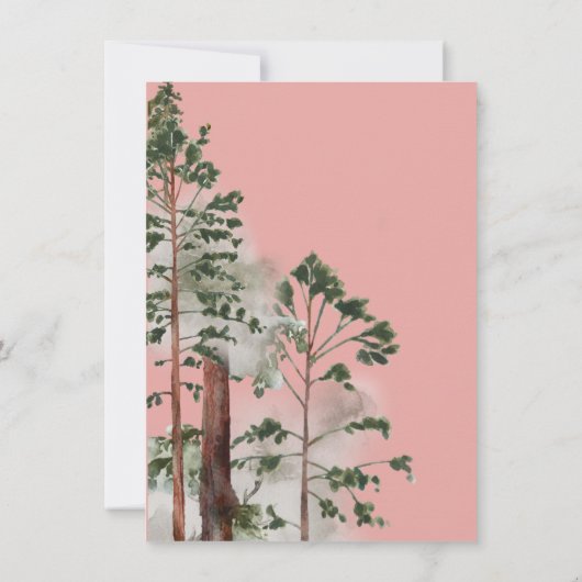 Invitation Aventure Woodland forêt Baby shower fille (Dos)