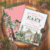 Invitation Aventure Woodland forêt Baby shower fille