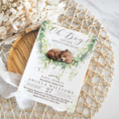 Invitation Aventure Woodland Green Baby Boy Shower