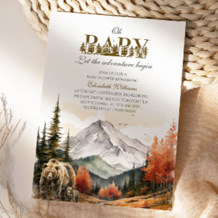 Invitation Aventure Woodland Oh Baby Mountain Bear Baby