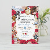 Invitation Aventures à Wonderland Mad Tea Party Anniversaire (Debout devant)