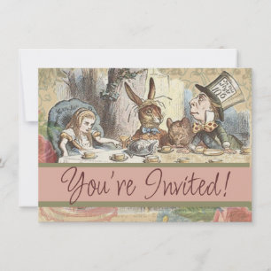 Invitation Aventures d'Alice au pays des merveilles Art de la