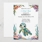 Invitation Aventures sous-marines avec la petite tortue  (Devant / Derrière)