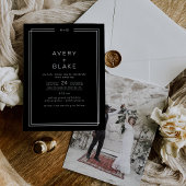 Invitation AVERA moderne Black Monochrome Mariage photo