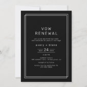 Invitation AVERA Moderne Black Photo Vow Renouvellement (Devant)