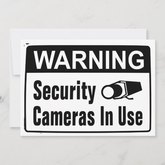 Invitation Avertissement Caméra de sécurité en cours d'utilis (Devant)
