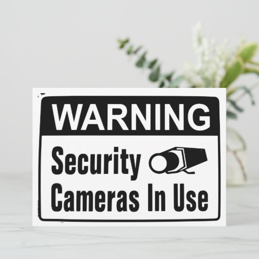 Invitation Avertissement Caméra de sécurité en cours d'utilis (Debout devant)