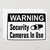 Invitation Avertissement Caméra de sécurité en cours d'utilis (Devant / Derrière)