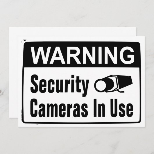 Invitation Avertissement Caméra de sécurité en cours d'utilis (Devant / Derrière)