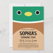 Invitation Avery The Duck Squishmallow Birthday Party (Devant)