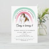 Invitation Avez-vous entendu, arc-en-ciel et chien Anniversai (Debout devant)