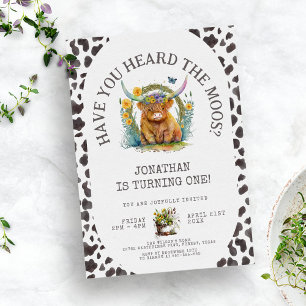 Invitation Avez-vous entendu la vache Moos Imprimer 1er anniv