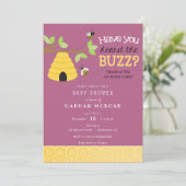 Invitation Avez-vous entendu le Buzz ? Baby shower (Debout devant)