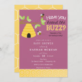 Invitation Avez-vous entendu le Buzz ? Baby shower (Devant / Derrière)