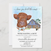 Invitation Avez-vous entendu les nouvelles Boy Highland Cow C (Devant)
