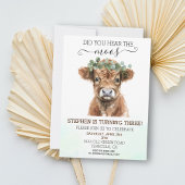 Invitation Avez-vous entendu Moos Highland Cow Birthday Invit