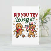 Invitation Avez-vous essayé de l'icing Funny Gingerbread Infi (Debout devant)