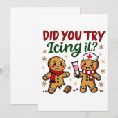 Invitation Avez-vous essayé de l'icing Funny Gingerbread Infi (Devant / Derrière)