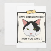 Invitation Avez-Vous Vu Chat Maintenant Vous Avez Un Animal R (Devant / Derrière)