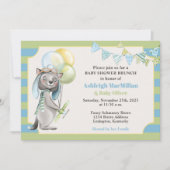 Invitation Aviateur Wolf, Baby shower rayé (Devant)