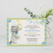 Invitation Aviateur Wolf, Baby shower rayé (Debout devant)